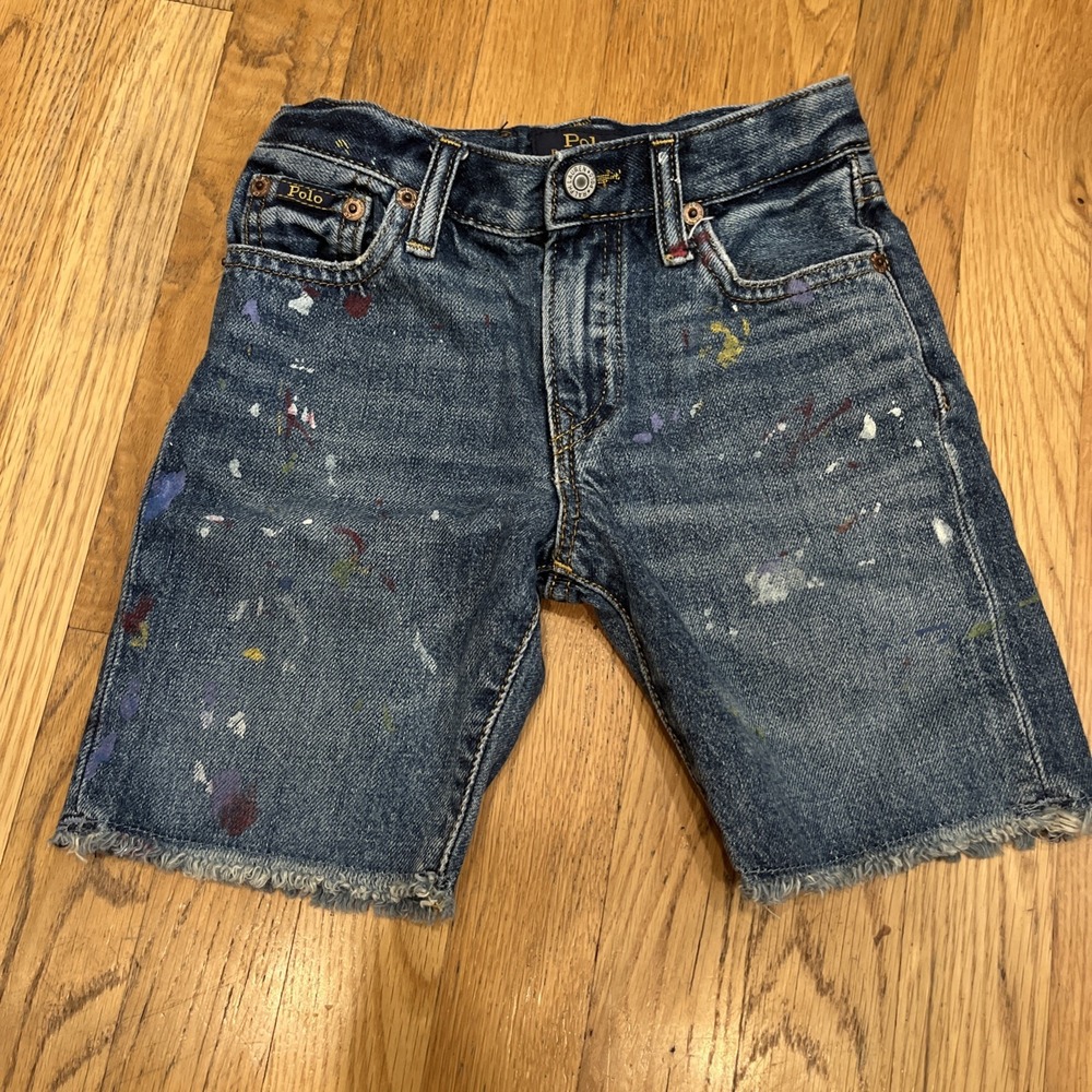 Polo Ralph Lauren The Sullivan Slim Paint Splatter Denim Jeans Blue Kids 5